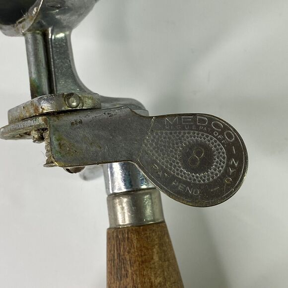 Vtg Medco NYC Ice Cream Scoop Wooden Handle Mechanical Metal Gears Works Size 8? - Picture 2 of 12